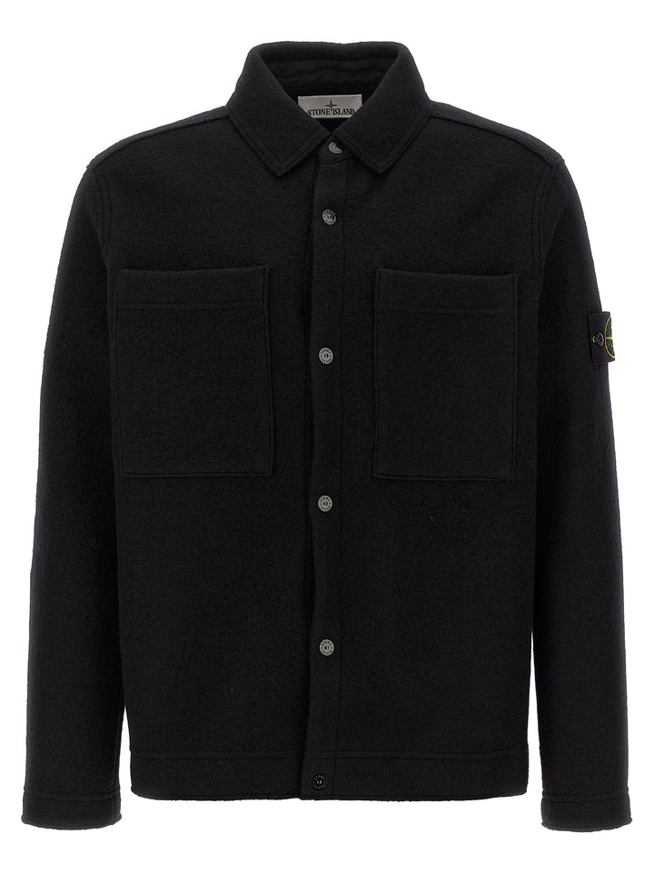 Stone Island Pannolenci Overshirt Shirt and Blouse - Black | 607745826c1c0ba63abd2874e47c32f8ac535a62
