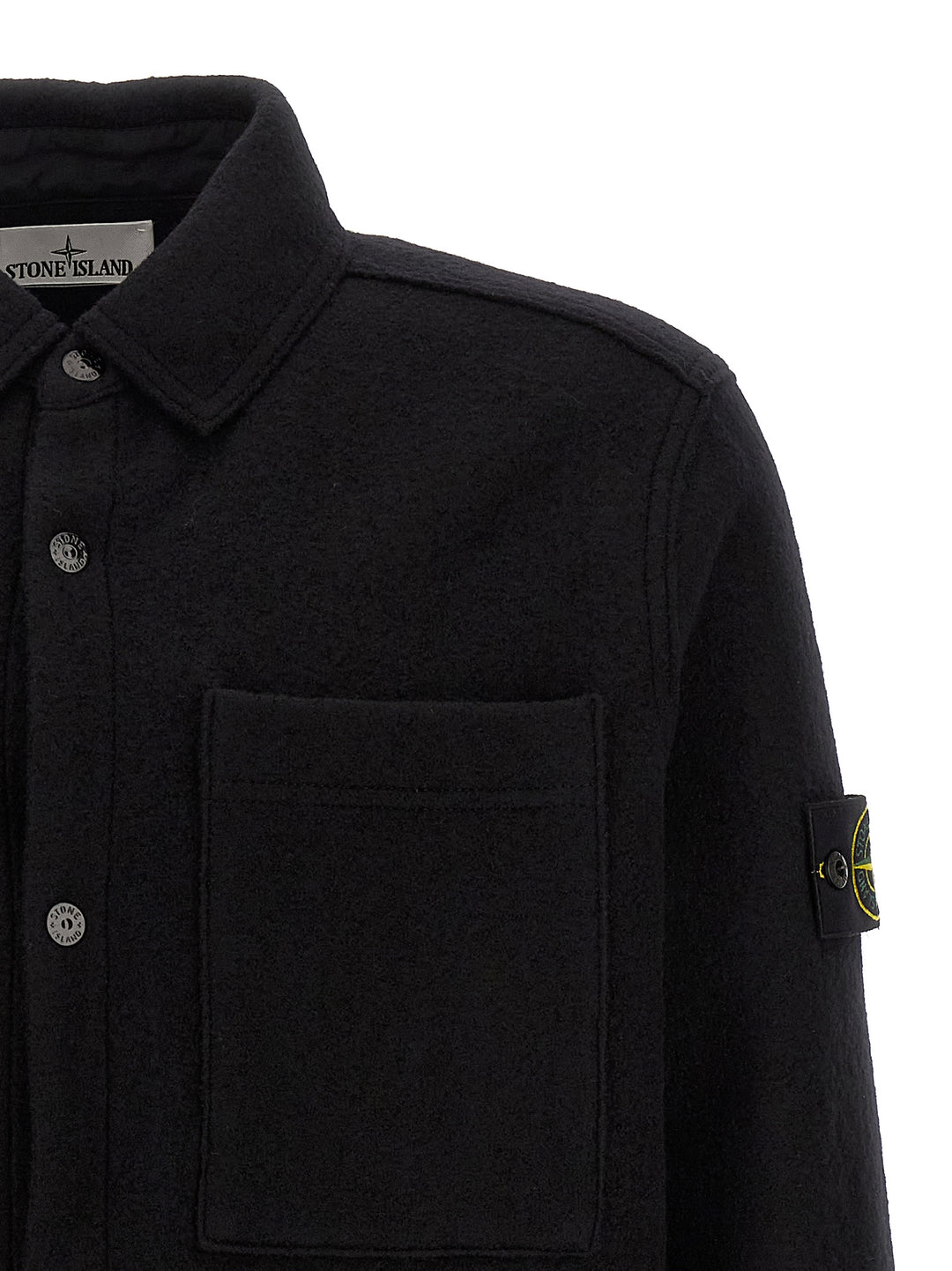 Stone Island Pannolenci Overshirt Shirt and Blouse - Black | bf8f47917923001b8943c28a5034032374ef5556