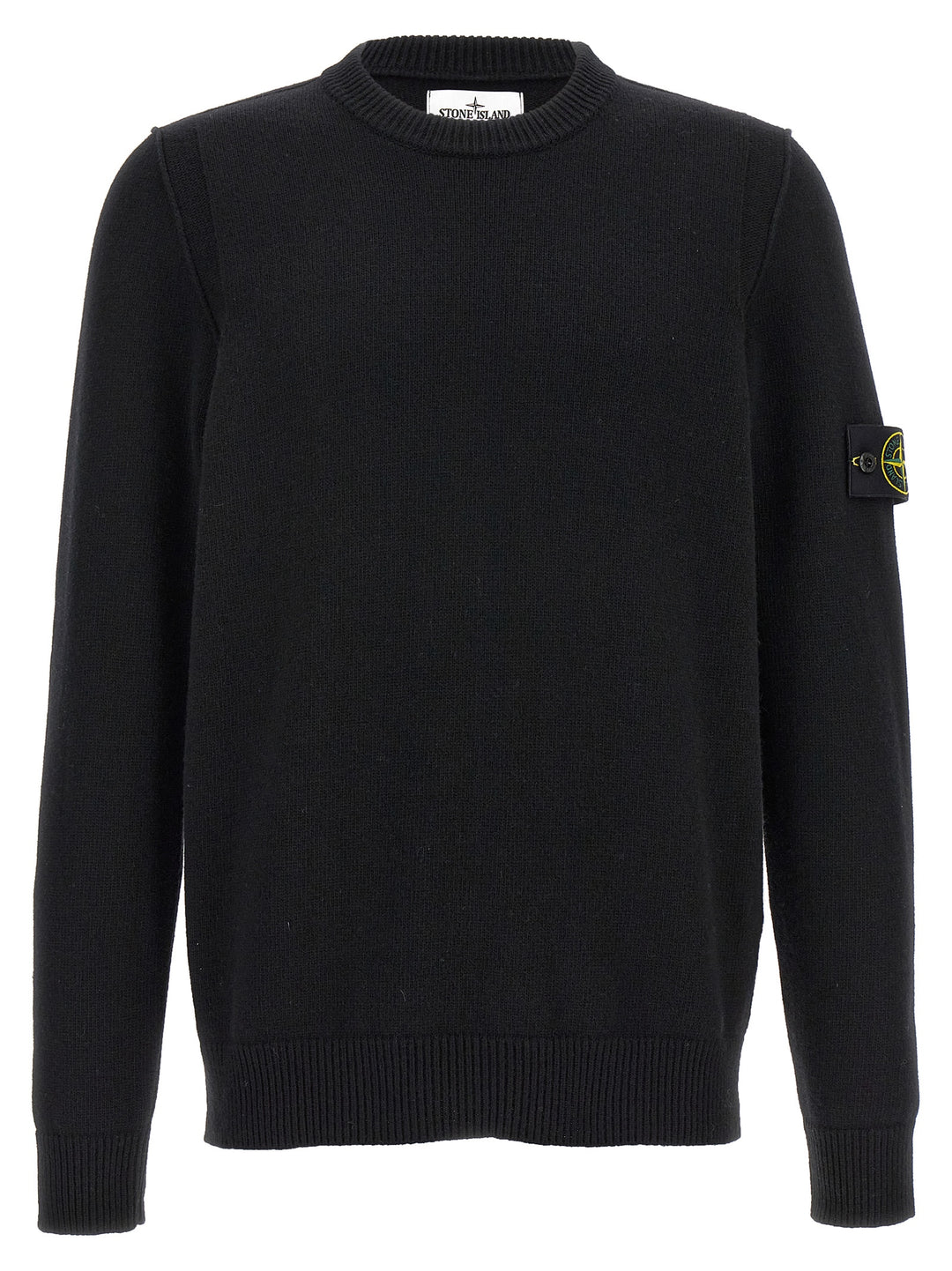 Stone Island Logo Badge Sweater Sweaters and Cardigans - Black | 18b0ba6426e7ceb183cae9cbd41c31a202576182