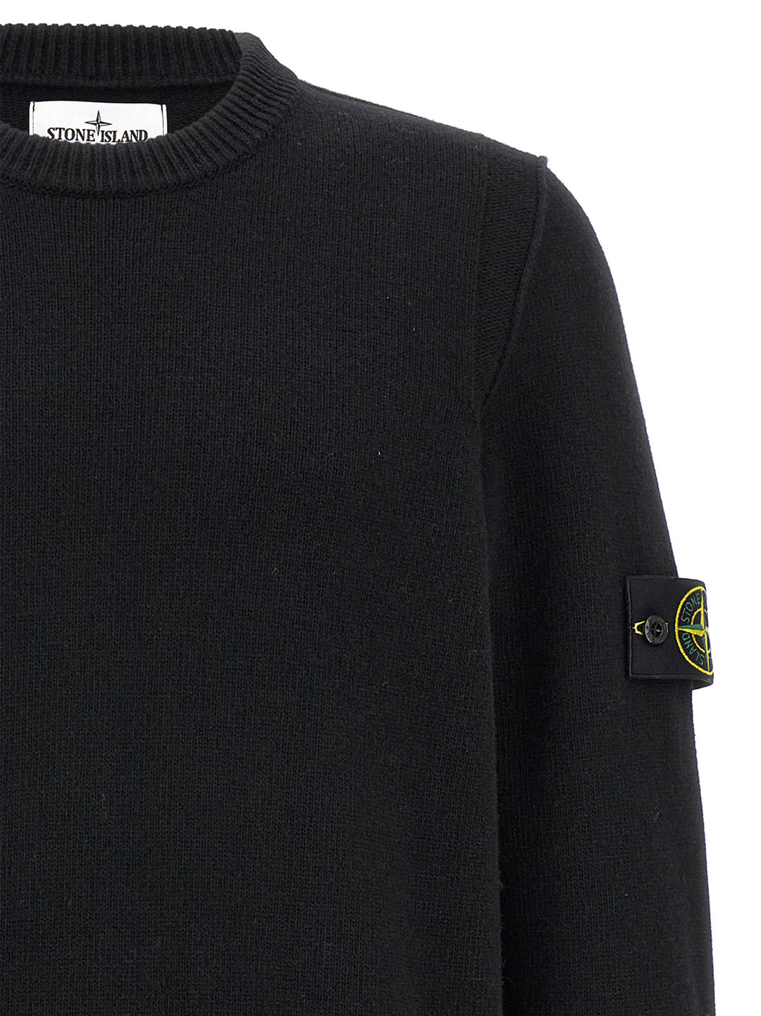 Stone Island Logo Badge Sweater Sweaters and Cardigans - Black | f70e15ab80d13c6c9b4d79d635394f0a6c668937