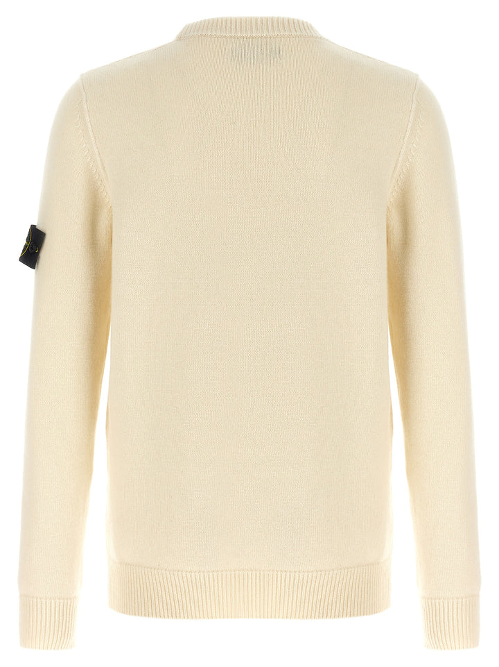 Stone Island Logo Badge Sweater Sweaters and Cardigans - White | 215f74a215c22e3132bde1ab6ee0e95c34f957d0