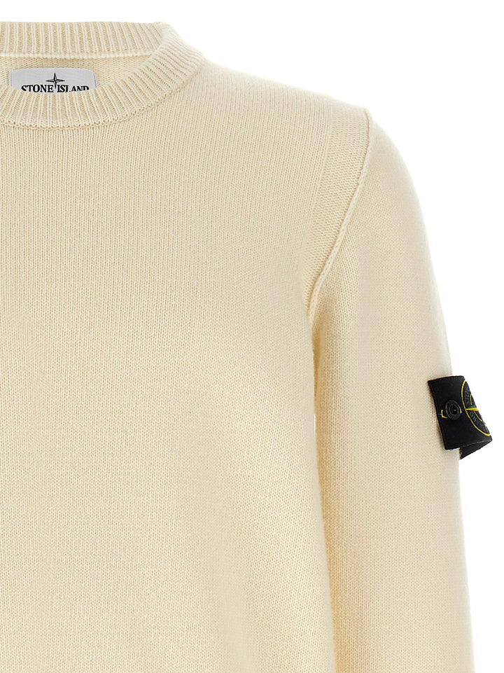 Stone Island Logo Badge Sweater Sweaters and Cardigans - White | 13fd08c75726f590f6d585948576a9fd16c6d6a6