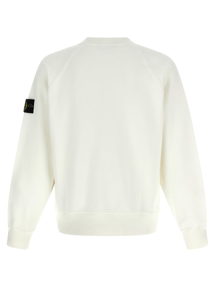 Stone Island Logo Badge Sweatshirt - White | ddf820d61c1a1750123dc994d4d6ec1df993cd94