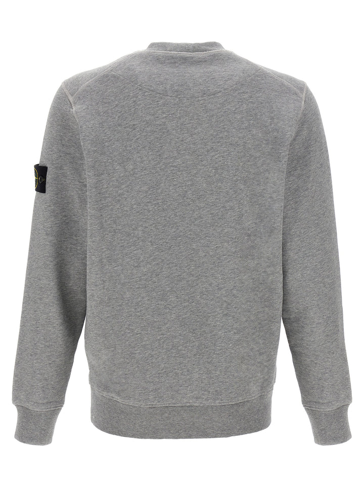 Stone Island Logo Badge Sweatshirt - Gray | f8f3f7033c21ff25db5b7af2788e7c1485a945db