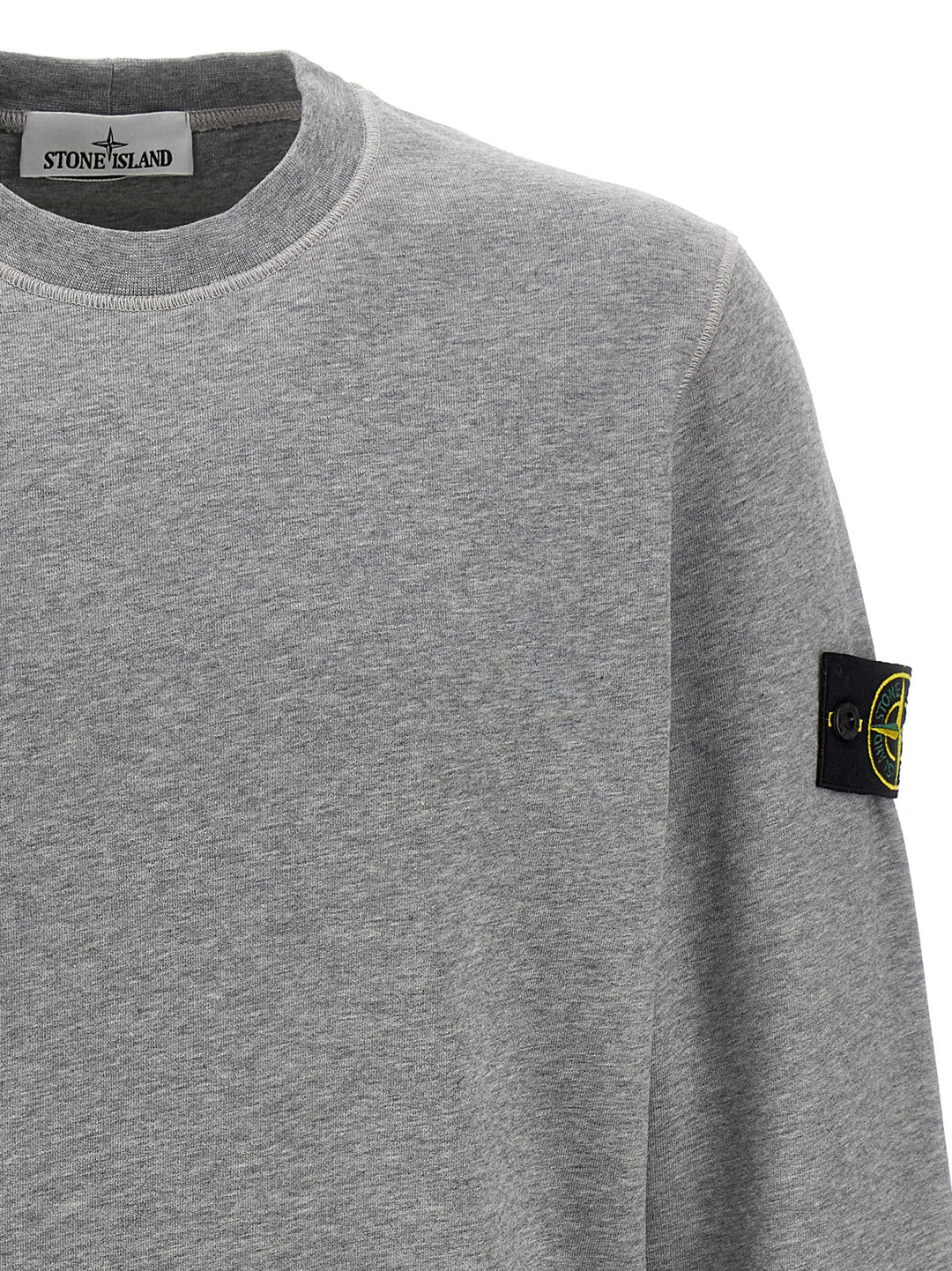 Stone Island Logo Badge Sweatshirt - Gray | 2567c391a8f3d5be33c04531901feea1f15c9835