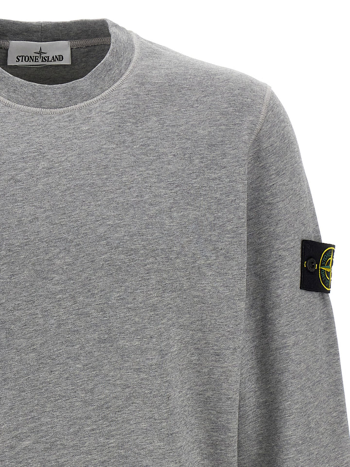 Stone Island Logo Badge Sweatshirt - Gray | 2567c391a8f3d5be33c04531901feea1f15c9835