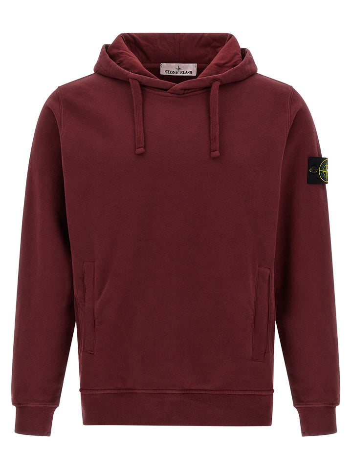 Stone Island Logo Badge Hoodie Sweatshirt - Bordeaux | 879229b9d155c0c66efb94bc583687d1f0cf7968
