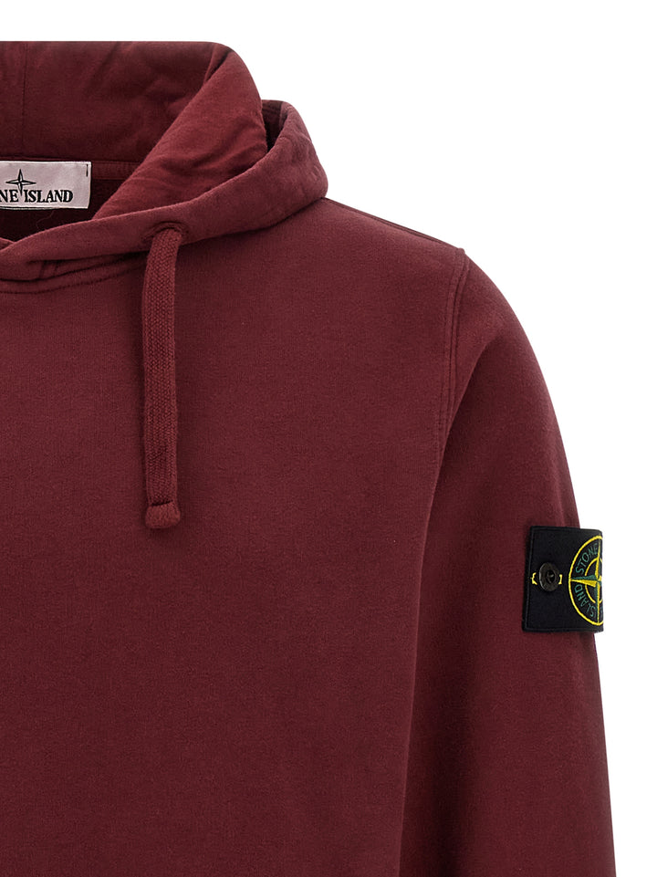 Stone Island Logo Badge Hoodie Sweatshirt - Bordeaux | ad5acf473ee17ef0131b8ec050b37d53e4e1915b