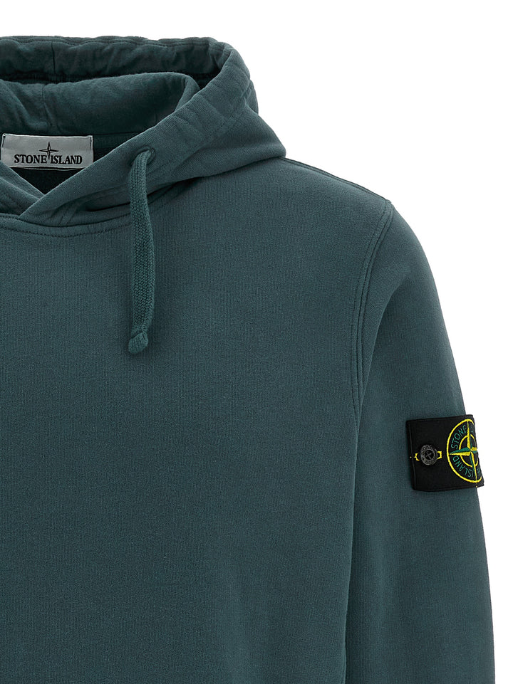 Stone Island Logo Badge Hoodie Sweatshirt - Green | 0a35832d89a5285557a309ae9970244bf4f76885