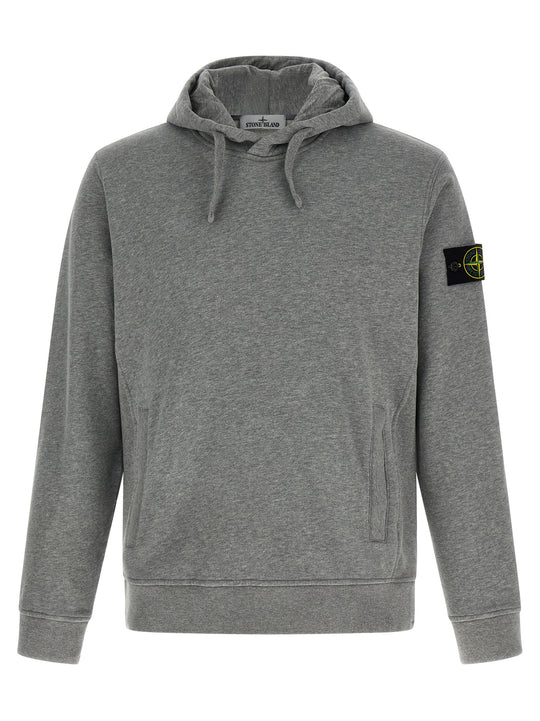 Logo Badge Hoodie Sweatshirt Gray