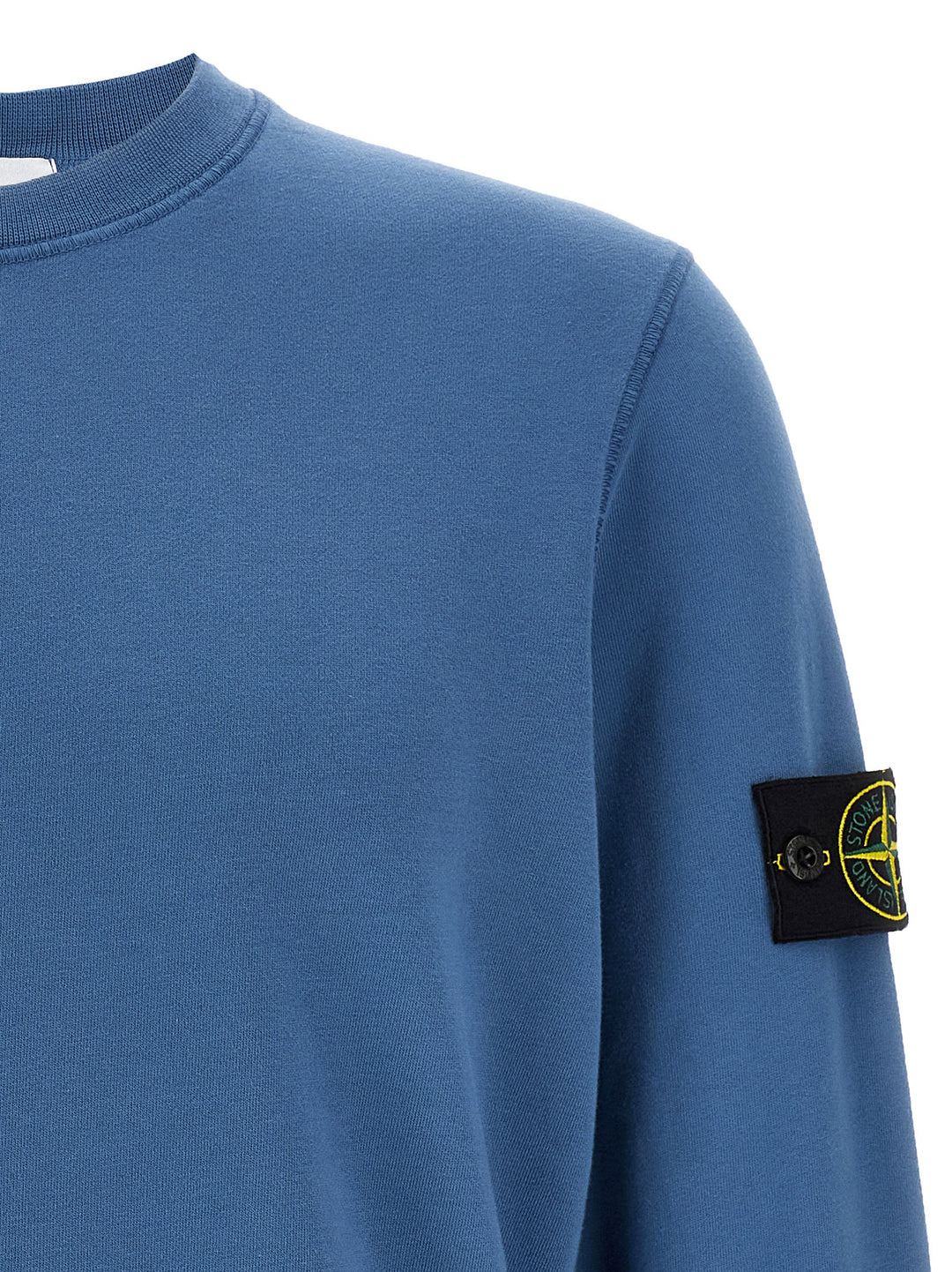 Stone Island Logo Badge Sweatshirt - Blue | 931083f78d4b33d97aea9faff8928f0b29fb7df0