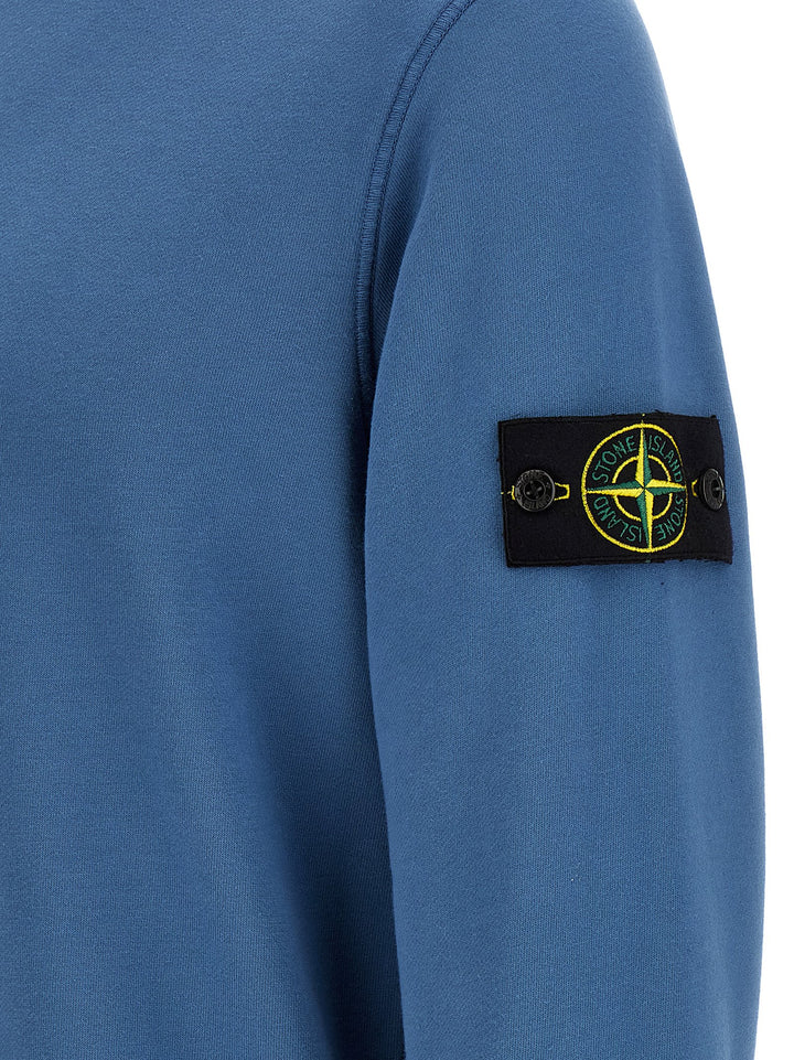 Stone Island Logo Badge Sweatshirt - Blue | f125a2524210a5b8b51ab9a21306f0be51b660a5