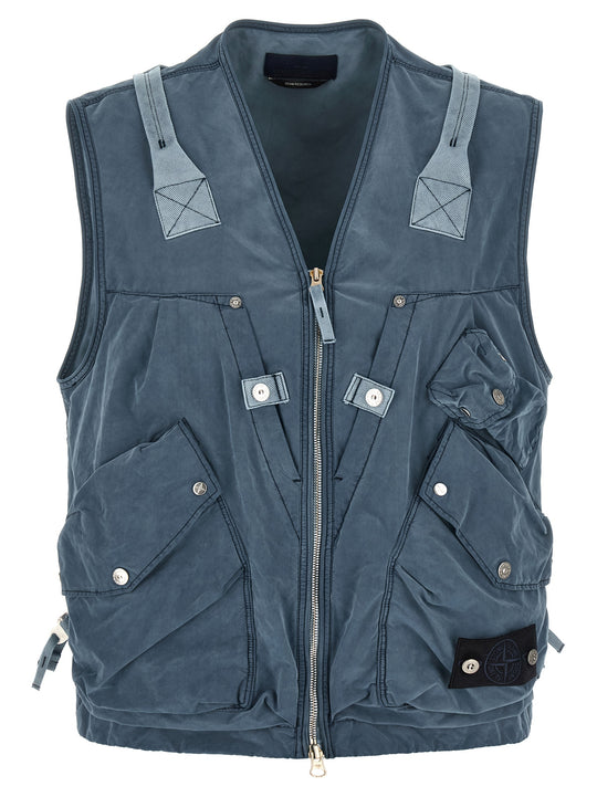 G100016 David Light Indigo-Tc Gilet Blue