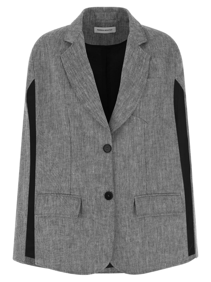 Federica Bonifaci Single-Breasted Capes - Gray | 3fde623537953a3ba5b4ec931bfbabda734a0464