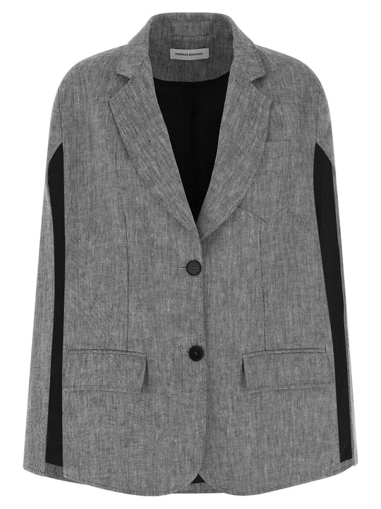 Single-Breasted Capes Gray