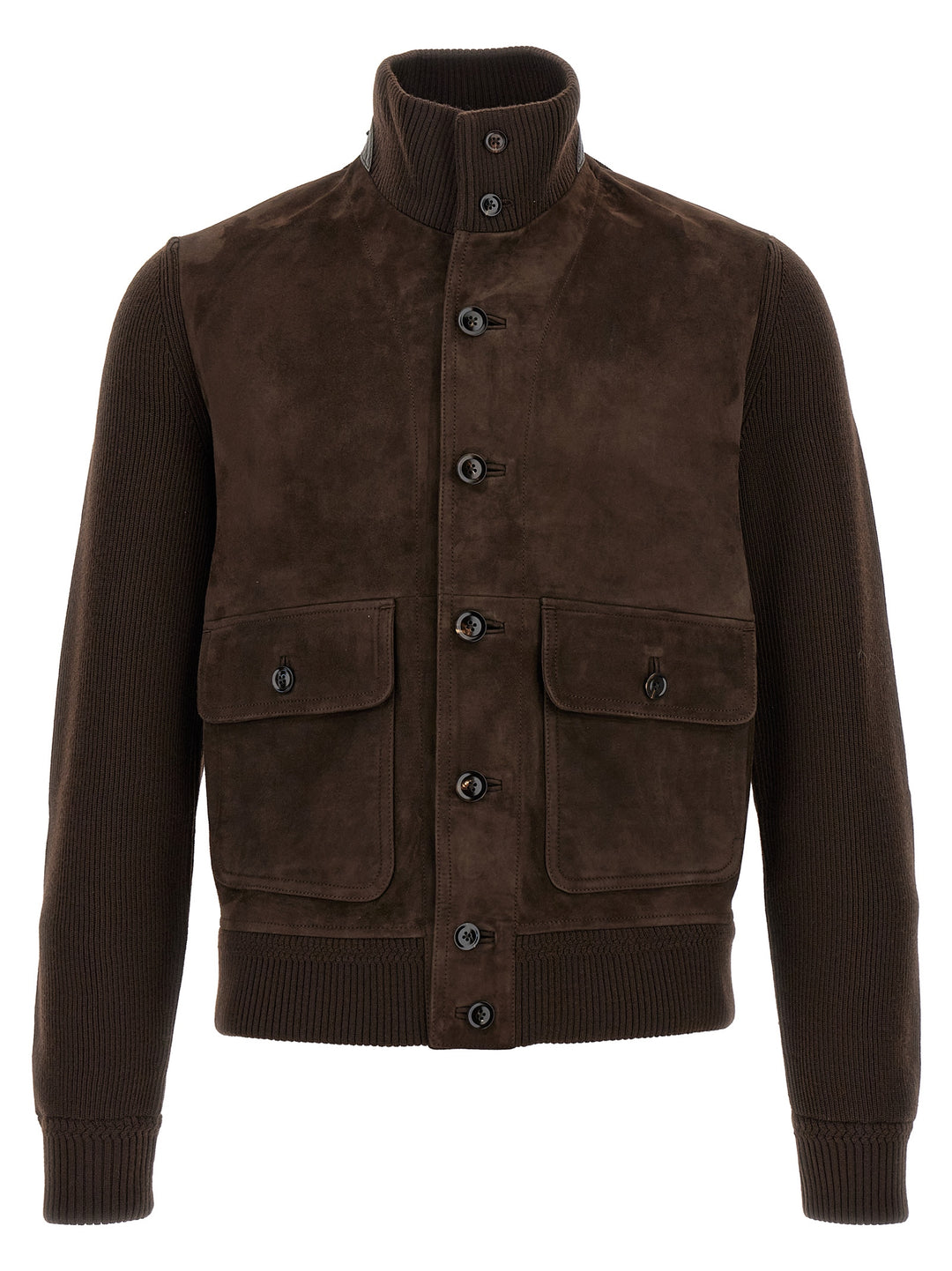 Tom Ford Suede Blouson Puffer Jackets - Brown | 70047635c0530a5327f8b01c7c773043071f8ca4