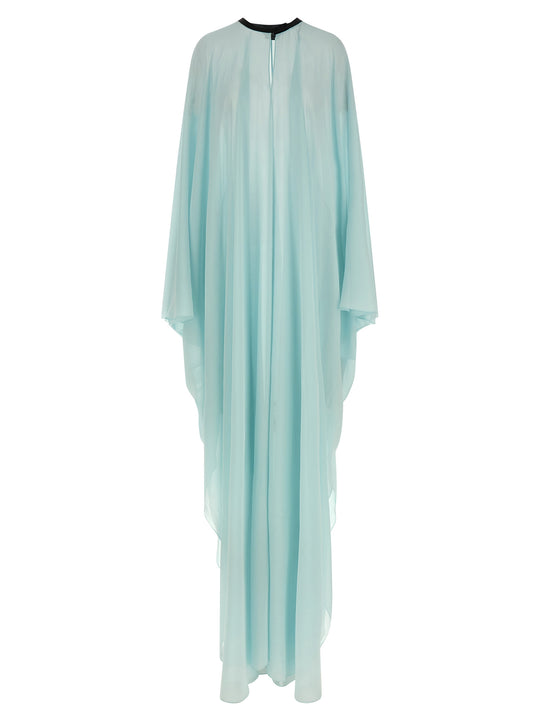 Caftan Silk Georgette Dresses Light Blue
