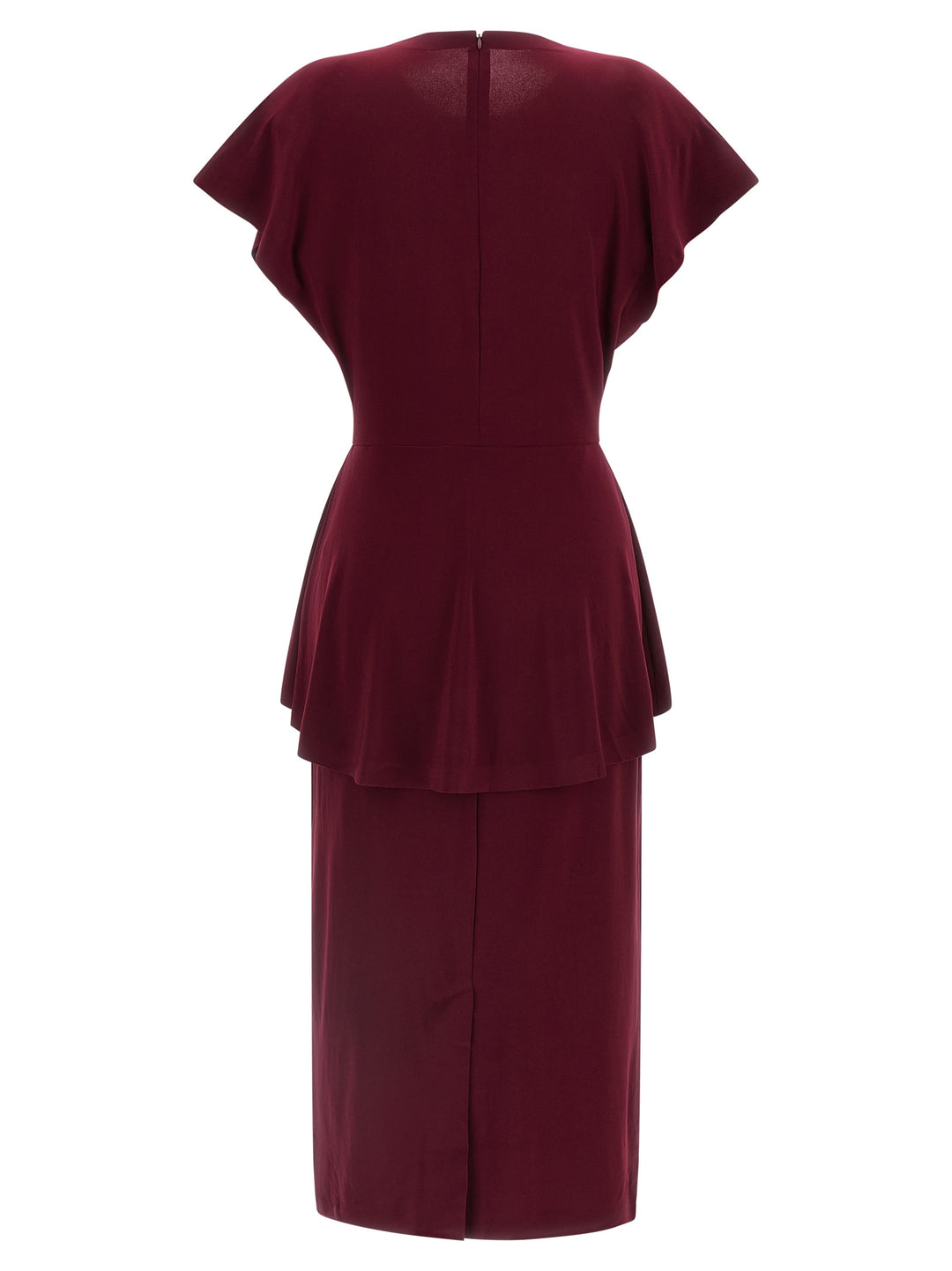 Norma Kamali Peplum Dress Dresses - Bordeaux | c3797b50ecddb855743351e39a619be76ce10ca6