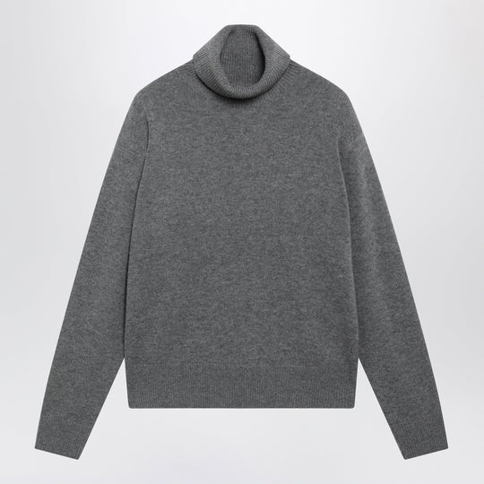 Gala Dark Grey Padded Turtleneck Sweater In Merino Wool