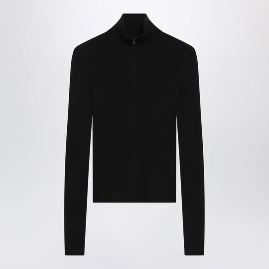 Sade Black Merino Wool And Silk Sweater
