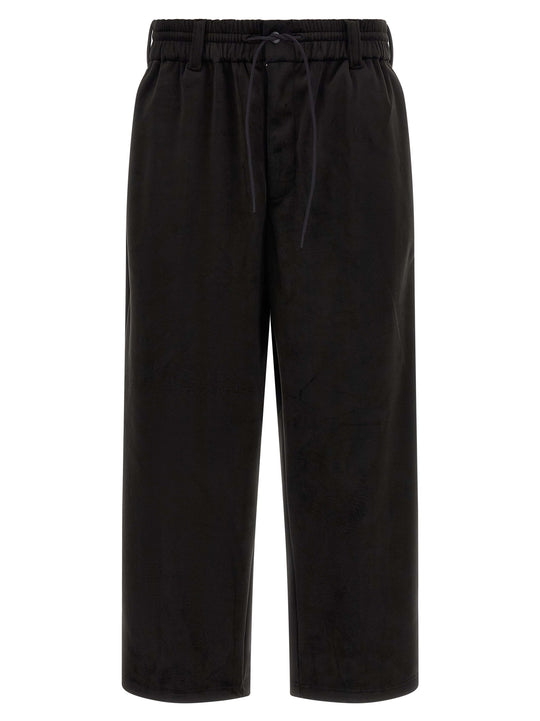 Velvet Effect Joggers Pants Black