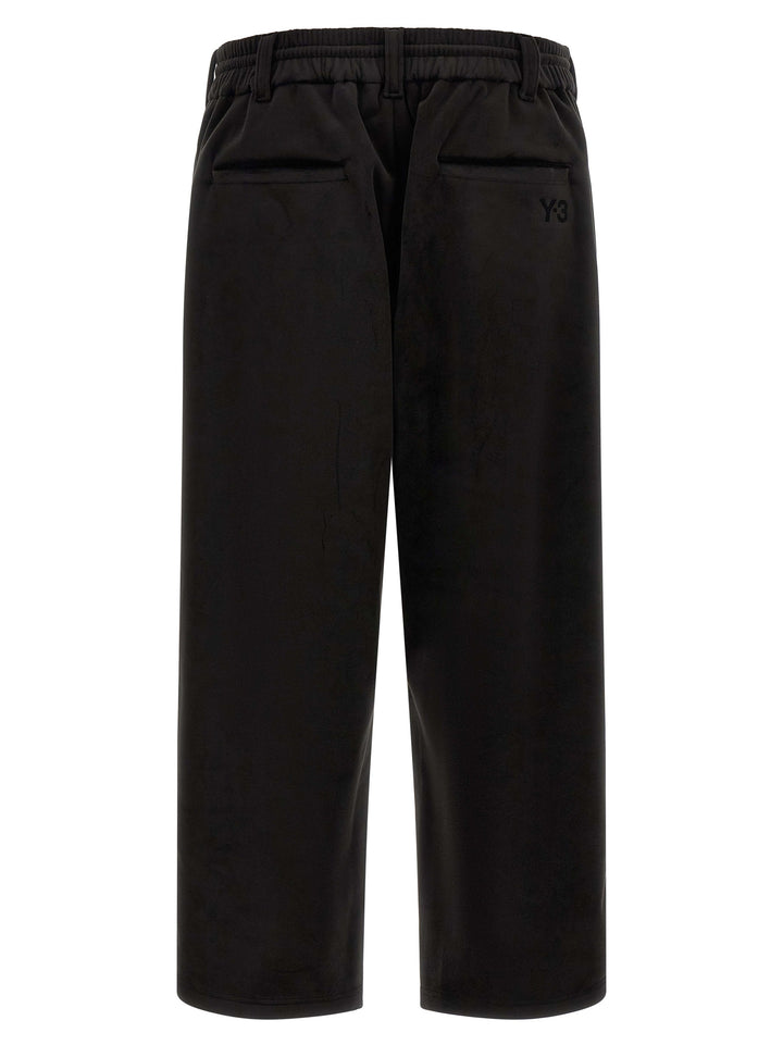 Y-3 Velvet Effect Joggers Pants - Black | 772c2245f23b1071360b88e8b947863532db95a8