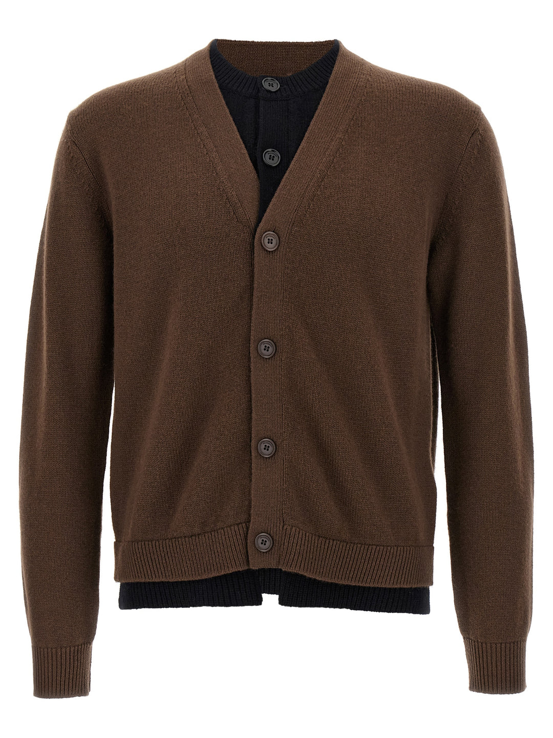J.W. Anderson Contrast Layered Sweaters and Cardigans - Brown | a41ddd58d5017de01ee0436a23f63620bc99dbeb