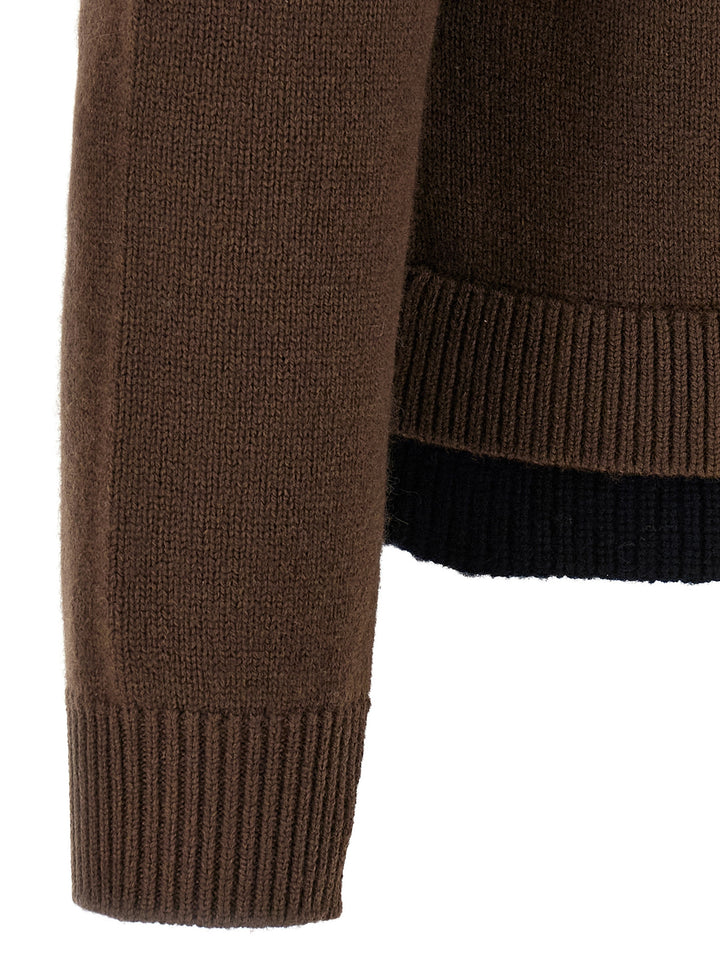 J.W. Anderson Contrast Layered Sweaters and Cardigans - Brown | 378319ea32938344342207982f49c80ca4799a84