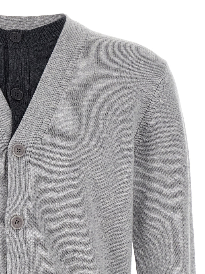 J.W. Anderson Contrast Layered Sweaters and Cardigans - Gray | 400c638dc14a62934ddfec49edc04c0799b6c1a7