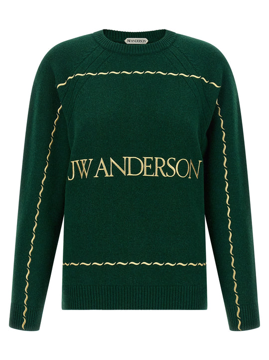 Logo Embroidery Sweater Sweaters And Cardigans Green