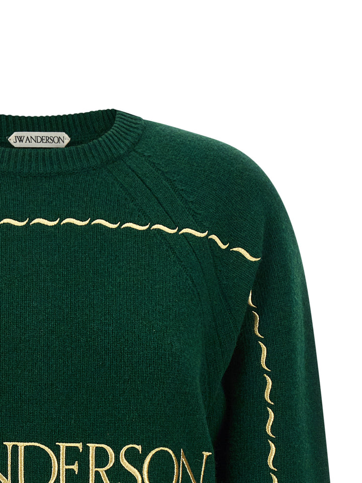 J.W. Anderson Logo Embroidery Sweater Sweaters and Cardigans - Green | 830fc28c636952f05021f9cbe7105b0731e4fe75