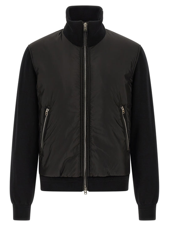 Merino Wool Bomber Jacket Puffer Jackets Black