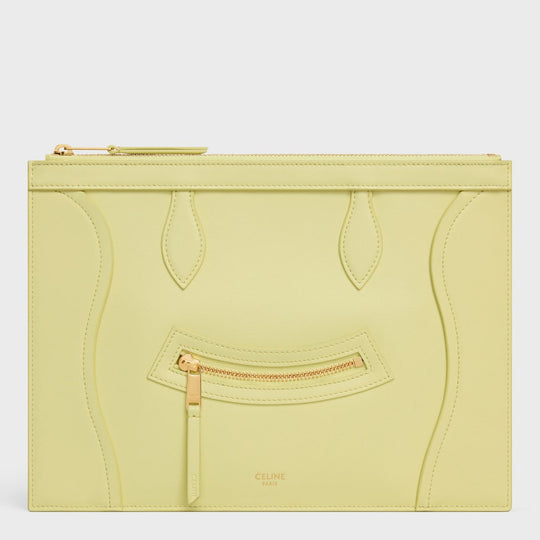 Medium Pouch Citrus In Glossy Calfskin