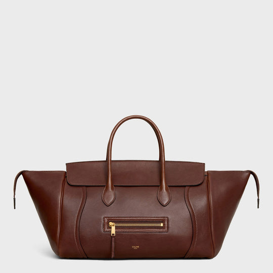 Medium New Luggage In Brick Supple Shiny Lambskin