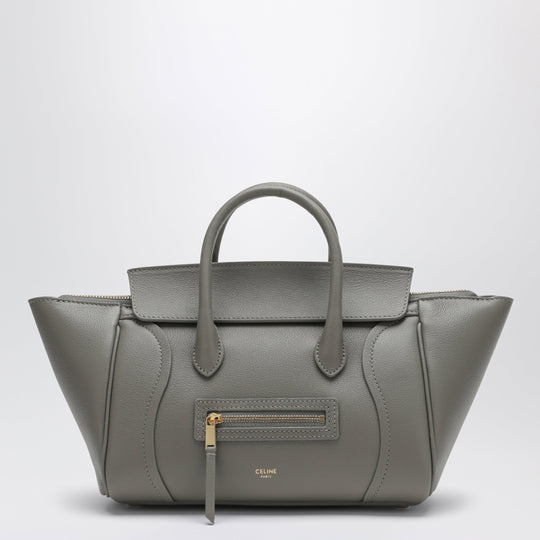 Small Light Graphite Leather Luggage Bag