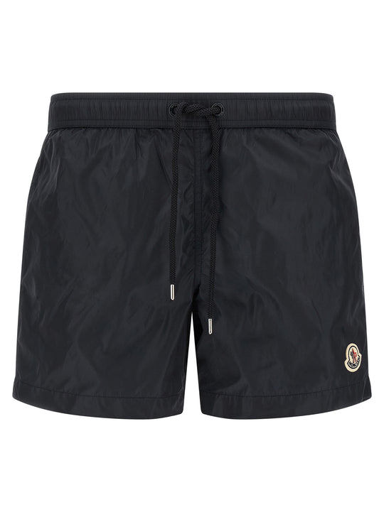 Logo Patch Swim Shorts Beachwear Blue