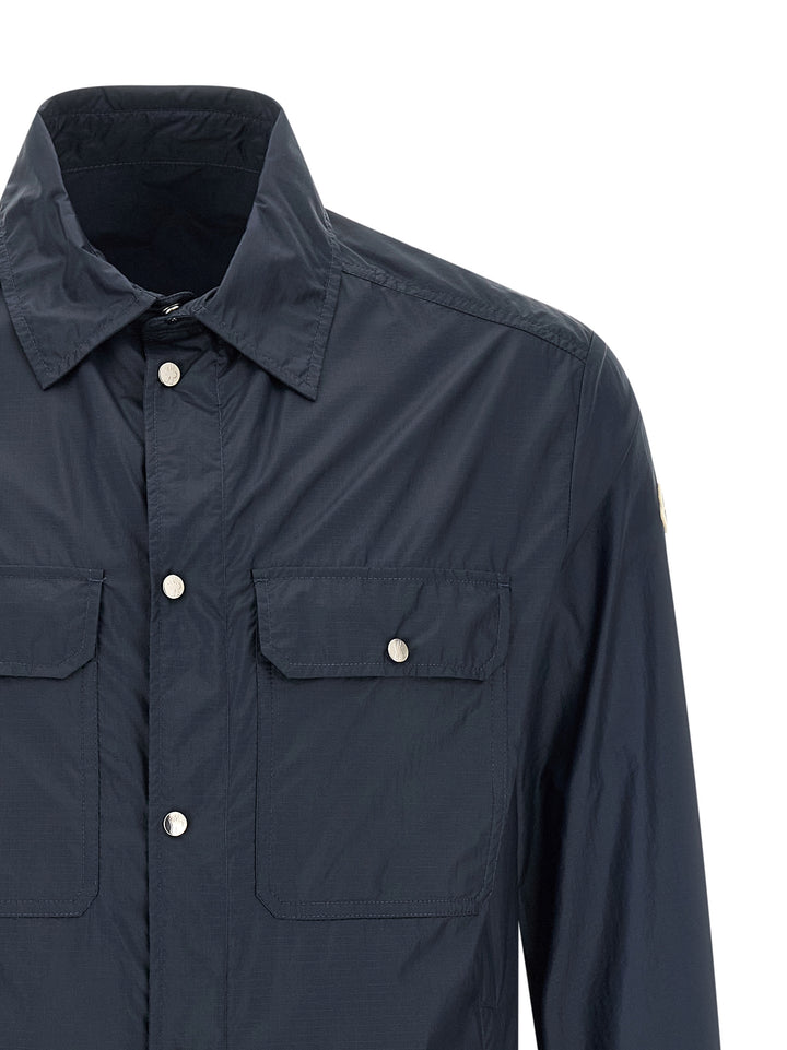 Moncler Ripstop Shirt Shirt and Blouse - Blue | c08130484e6f20531eb12c2bd3620979936826e0