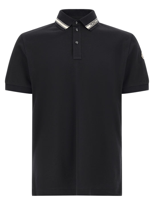 Jacquard Logo Shirt Polo Blue
