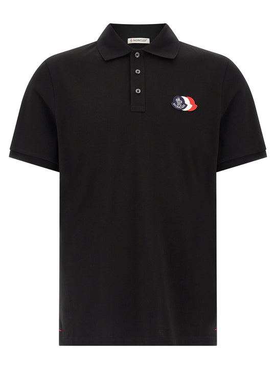 Tricolor Logo Patch Shirt Polo Black