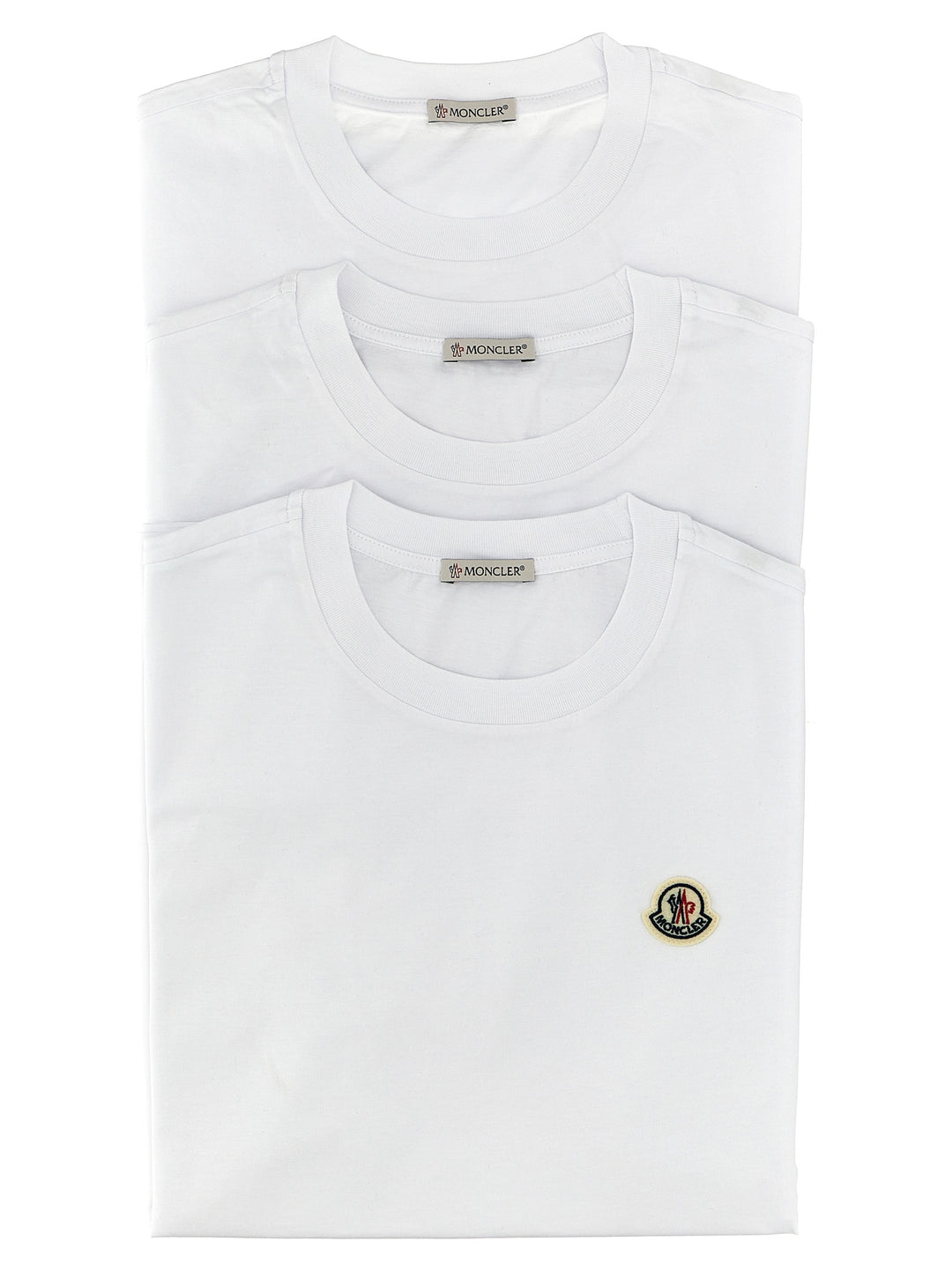Moncler 3-Pack Logo Patch T-shirt - White | f339873d386d593dd2b37a69cae3bdec073522bf