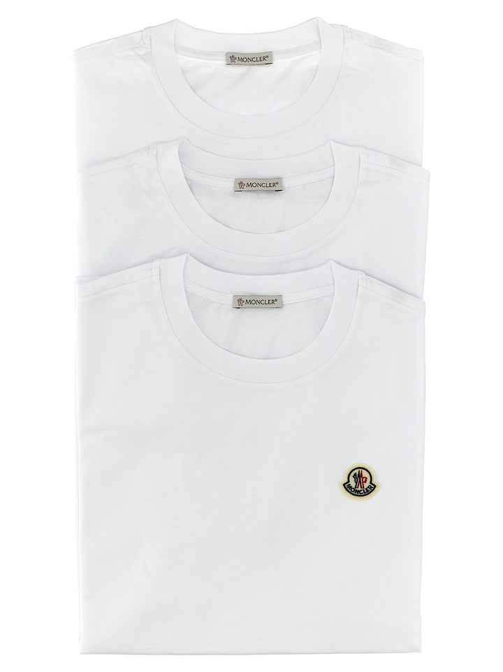 Moncler 3-Pack Logo Patch T-shirt - White | f339873d386d593dd2b37a69cae3bdec073522bf