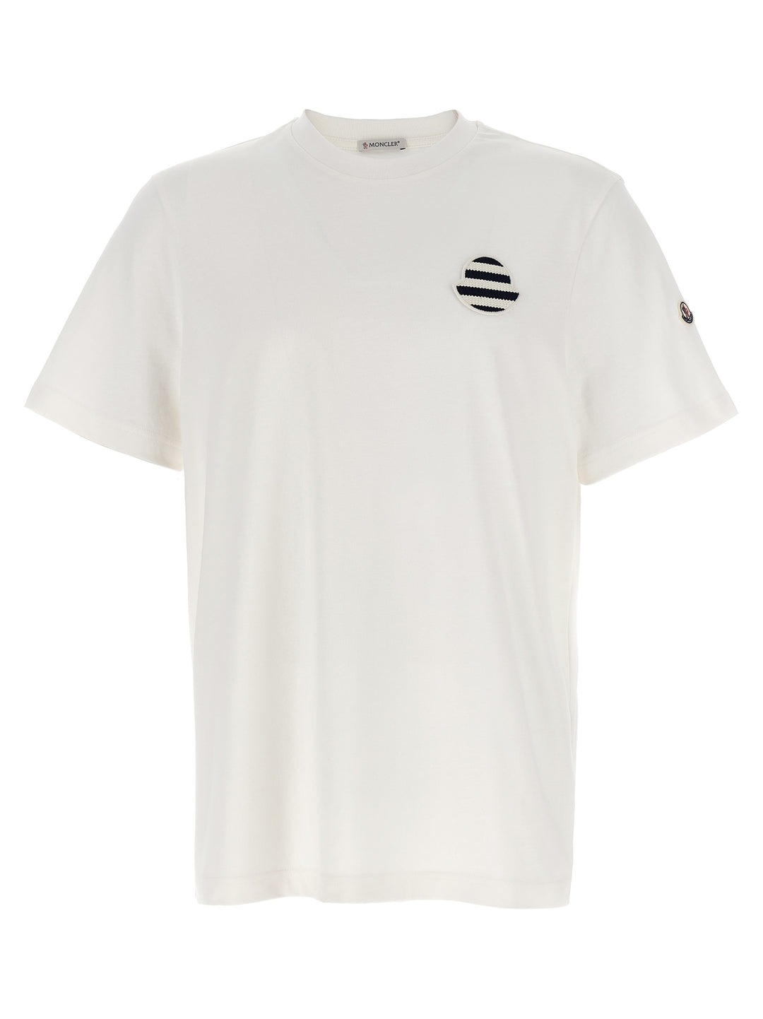Moncler Logo Patch T-shirt - White | 7b3a3c0fb4ab27e6fe257c304f296845ecef5557