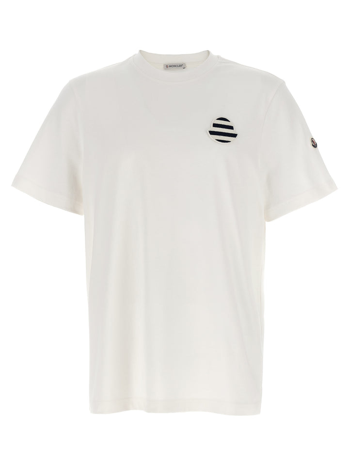 Moncler Logo Patch T-shirt - White | 7b3a3c0fb4ab27e6fe257c304f296845ecef5557