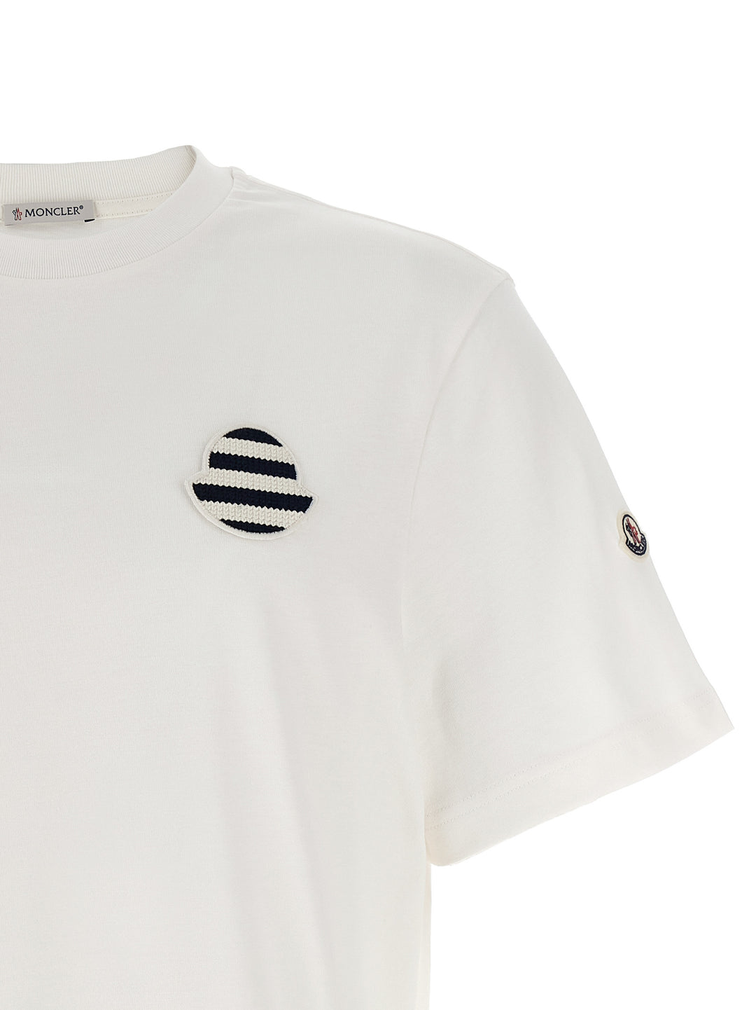 Moncler Logo Patch T-shirt - White | d3f91a2b6481956b360ca17c6337b9d539db92a3