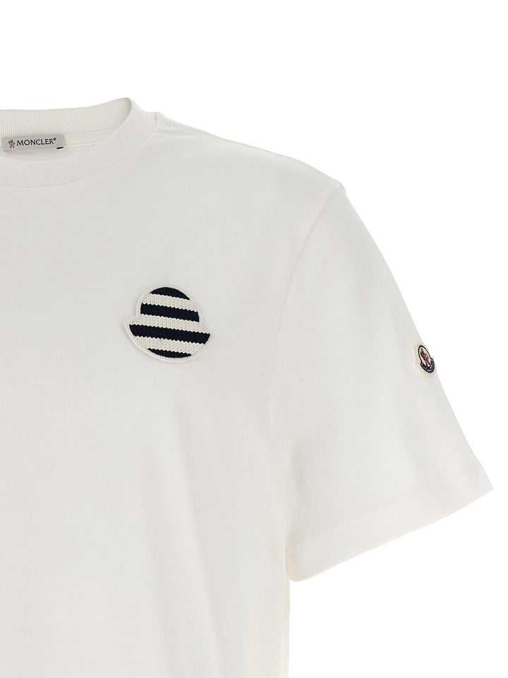 Moncler Logo Patch T-shirt - White | d3f91a2b6481956b360ca17c6337b9d539db92a3