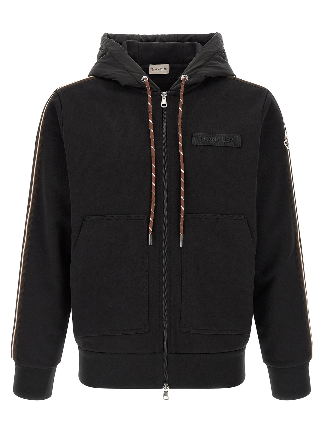Moncler Cotton Hoodie Sweatshirt - Black | 02c0884b936827e072ceab5deb6a95a5ddf32eed