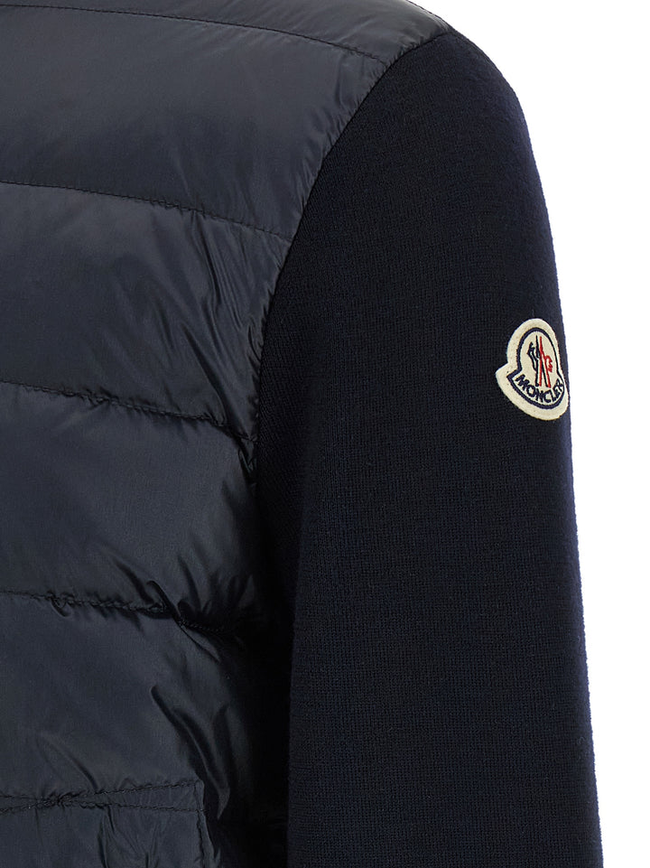 Moncler Padded Cardigan Sweaters and Cardigans - Blue | c1b603e9ffaec18069ee215815b269c1f2cb9091