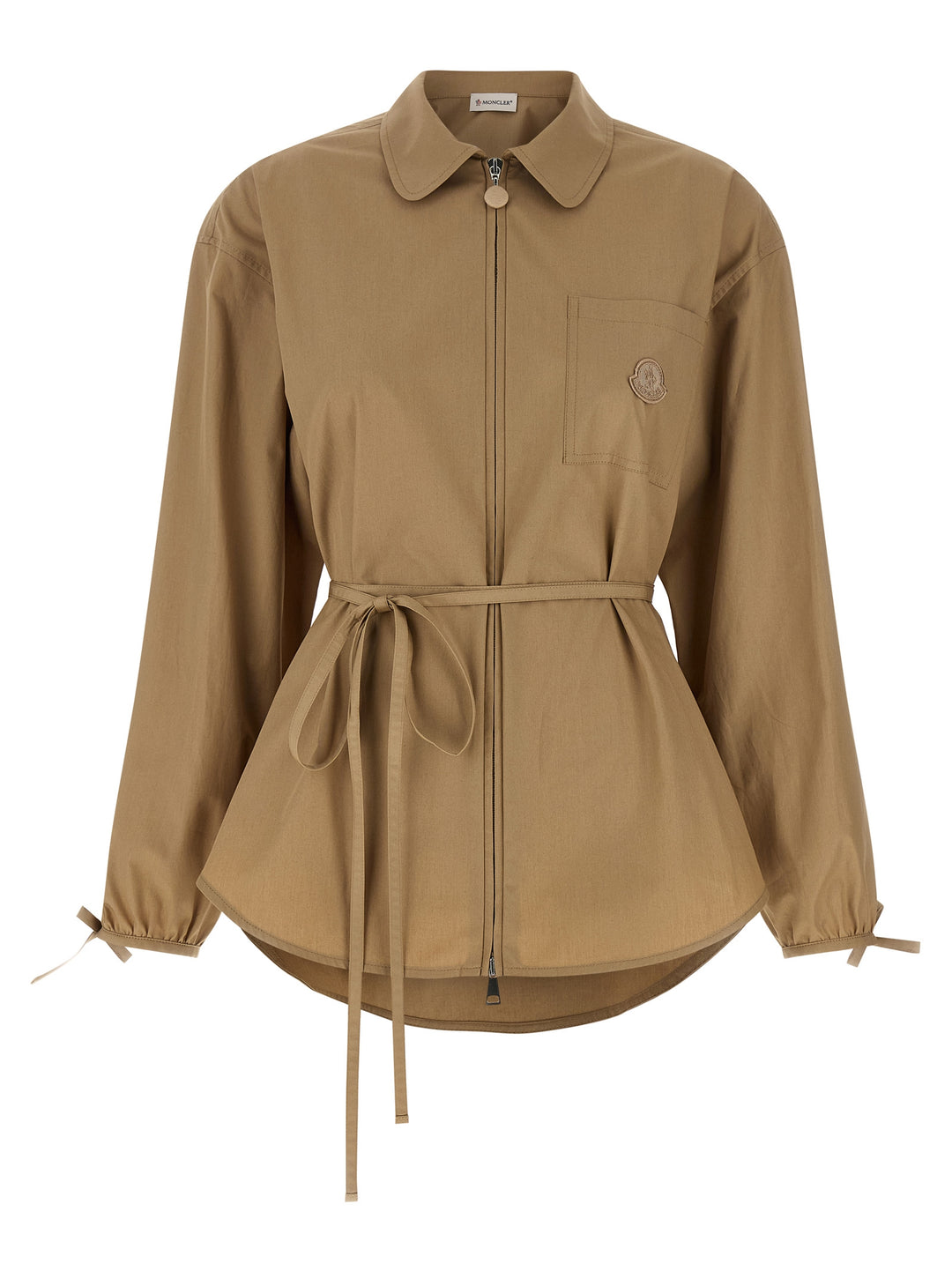 Moncler Grosgrain Logo Patch Overshirt Puffer Jackets - Beige | e3bdd990dbfa71afca09c8c1e3bfbc6e4f5a5a3b