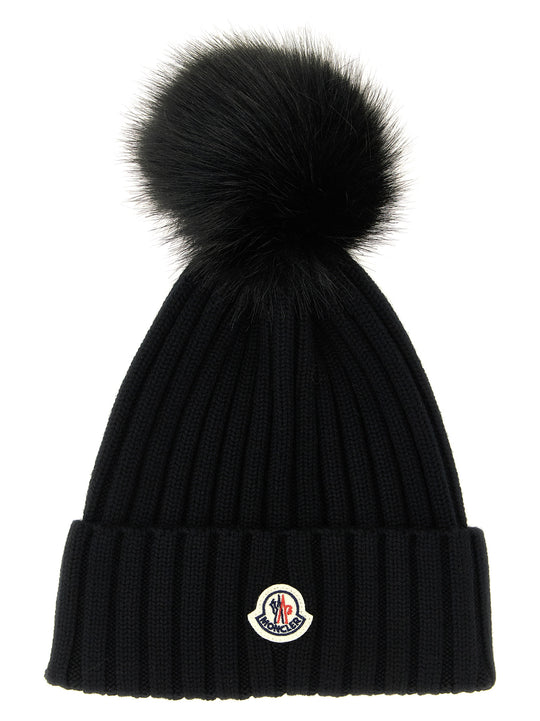 Pompon Beanie Hats Black