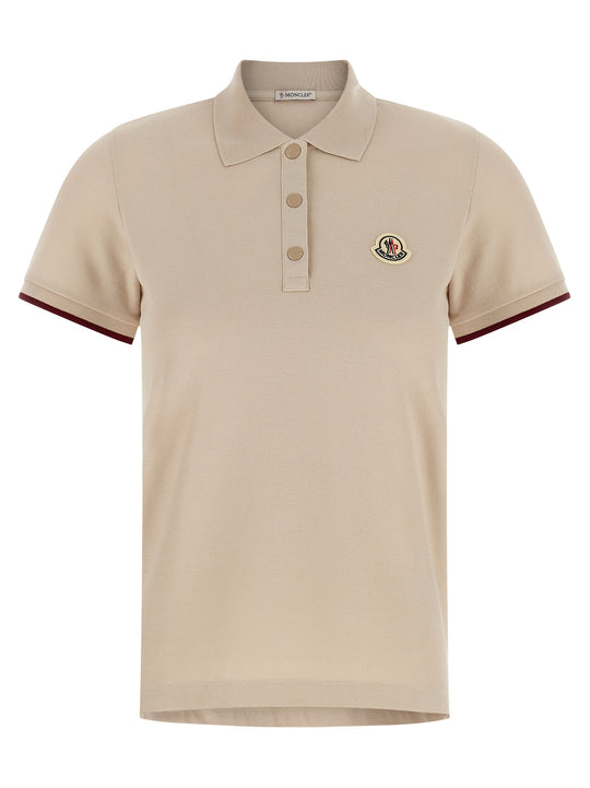 Logo Patch Shirt Polo Beige